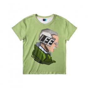 Детская футболка 3D с принтом Stan Lee в Новосибирске, 100% гипоаллергенный полиэфир | прямой крой, круглый вырез горловины, длина до линии бедер, чуть спущенное плечо, ткань немного тянется | marvel | знаменитость | личность | паук | портрет | рисунок | стэн ли | текстура | человек
