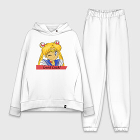 Женский костюм хлопок Oversize с принтом Sailor Moon Good Luck в Новосибирске,  |  | good luck | goodluck | sailor moon | sailormoon | мультик | мультяшка | надпись | сейлор мун | сейлормун | сэйлормун | удачи