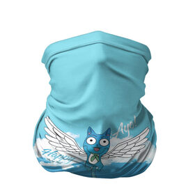 Бандана-труба 3D с принтом Happy Aye! (Fairy Tail) в Новосибирске, 100% полиэстер, ткань с особыми свойствами — Activecool | плотность 150‒180 г/м2; хорошо тянется, но сохраняет форму | anime | blue | cat | fairy tail | happy | аниме | кот | кошка | синий | хвост феи | хэппи