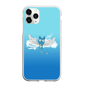 Чехол для iPhone 11 Pro матовый с принтом Happy Aye! (Fairy Tail) в Новосибирске, Силикон |  | anime | blue | cat | fairy tail | happy | аниме | кот | кошка | синий | хвост феи | хэппи