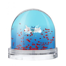 Водяной шар с принтом Happy Aye! (Fairy Tail) в Новосибирске, Пластик | Изображение внутри шара печатается на глянцевой фотобумаге с двух сторон | anime | blue | cat | fairy tail | happy | аниме | кот | кошка | синий | хвост феи | хэппи