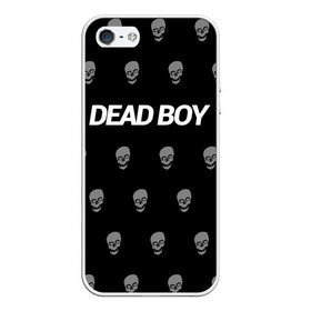Чехол для iPhone 5/5S матовый с принтом Bones Deadboy в Новосибирске, Силикон | Область печати: задняя сторона чехла, без боковых панелей | Тематика изображения на принте: bones | boy | dead | deadboy | elmo | hdmi | hip | hop | kennedy | metal | rap | rapper | scream | sesh | seshollowaterboyz | skull | team | кеннеди | кости | костя | метал | рэп | рэпер | сеш | скрим | сэш | хип | хоп | череп | элмо