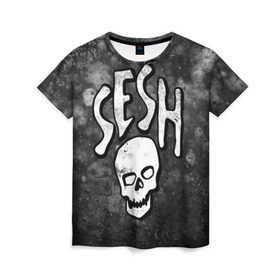 Женская футболка 3D с принтом SESH Team (Bones) в Новосибирске, 100% полиэфир ( синтетическое хлопкоподобное полотно) | прямой крой, круглый вырез горловины, длина до линии бедер | bones | boy | dead | deadboy | elmo | hdmi | hip | hop | kennedy | metal | rap | rapper | scream | sesh | seshollowaterboyz | skull | team | кеннеди | кости | костя | метал | рэп | рэпер | сеш | скрим | сэш | хип | хоп | череп | элмо