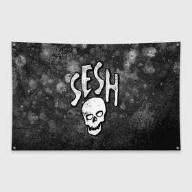 Флаг-баннер с принтом SESH Team (Bones) в Новосибирске, 100% полиэстер | размер 67 х 109 см, плотность ткани — 95 г/м2; по краям флага есть четыре люверса для крепления | bones | boy | dead | deadboy | elmo | hdmi | hip | hop | kennedy | metal | rap | rapper | scream | sesh | seshollowaterboyz | skull | team | кеннеди | кости | костя | метал | рэп | рэпер | сеш | скрим | сэш | хип | хоп | череп | элмо