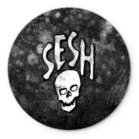 Коврик круглый с принтом SESH Team (Bones) в Новосибирске, резина и полиэстер | круглая форма, изображение наносится на всю лицевую часть | Тематика изображения на принте: bones | boy | dead | deadboy | elmo | hdmi | hip | hop | kennedy | metal | rap | rapper | scream | sesh | seshollowaterboyz | skull | team | кеннеди | кости | костя | метал | рэп | рэпер | сеш | скрим | сэш | хип | хоп | череп | элмо