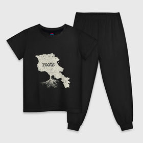 Детская пижама хлопок с принтом Армянские корни в Новосибирске, 100% хлопок |  брюки и футболка прямого кроя, без карманов, на брюках мягкая резинка на поясе и по низу штанин
 | Тематика изображения на принте: 