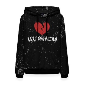 Женская толстовка 3D с принтом XXXTentacion Red Broken Heart в Новосибирске, 100% полиэстер  | двухслойный капюшон со шнурком для регулировки, мягкие манжеты на рукавах и по низу толстовки, спереди карман-кенгуру с мягким внутренним слоем. | broken | dead | heart | king | legend | music | rap | rapper | red | revenge | rip | xtentation | xxtennation | xxx | xxxtentacion | красное | мертв | музыка | память | разбитое | репер | рип | рэп | сердце | тентасьон | умер