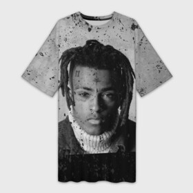 Платье-футболка 3D с принтом XXXTentacion в Новосибирске,  |  | broken | dead | heart | king | legend | music | rap | rapper | red | revenge | rip | xtentation | xxtennation | xxx | xxxtentacion | красное | мертв | музыка | память | разбитое | репер | рип | рэп | сердце | тентасьон | умер