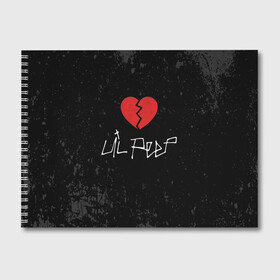 Альбом для рисования с принтом Lil Peep Broken Heart в Новосибирске, 100% бумага
 | матовая бумага, плотность 200 мг. | Тематика изображения на принте: broken | dead | heart | lil | lil peep | lilpeep | music | peep | pump | rap | rapper | red | rip | густав | красное | лил | лил пип | лилпип | мертв | память | пип | разбитое | рип | рэп | рэпер | сердечко | сердце | умер | эмо