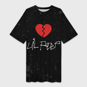 Платье-футболка 3D с принтом Lil Peep Broken Heart в Новосибирске,  |  | broken | dead | heart | lil | lil peep | lilpeep | music | peep | pump | rap | rapper | red | rip | густав | красное | лил | лил пип | лилпип | мертв | память | пип | разбитое | рип | рэп | рэпер | сердечко | сердце | умер | эмо