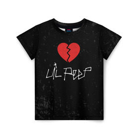 Детская футболка 3D с принтом Lil Peep Broken Heart в Новосибирске, 100% гипоаллергенный полиэфир | прямой крой, круглый вырез горловины, длина до линии бедер, чуть спущенное плечо, ткань немного тянется | broken | dead | heart | lil | lil peep | lilpeep | music | peep | pump | rap | rapper | red | rip | густав | красное | лил | лил пип | лилпип | мертв | память | пип | разбитое | рип | рэп | рэпер | сердечко | сердце | умер | эмо