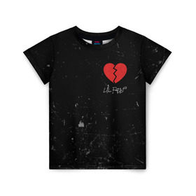 Детская футболка 3D с принтом Lil Peep Broken Heart в Новосибирске, 100% гипоаллергенный полиэфир | прямой крой, круглый вырез горловины, длина до линии бедер, чуть спущенное плечо, ткань немного тянется | broken | dead | heart | lil | lil peep | lilpeep | music | peep | pump | rap | rapper | red | rip | густав | красное | лил | лил пип | лилпип | мертв | память | пип | разбитое | рип | рэп | рэпер | сердечко | сердце | умер | эмо