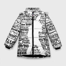 Зимняя куртка для девочек 3D с принтом Queen в Новосибирске, ткань верха — 100% полиэстер; подклад — 100% полиэстер, утеплитель — 100% полиэстер. | длина ниже бедра, удлиненная спинка, воротник стойка и отстегивающийся капюшон. Есть боковые карманы с листочкой на кнопках, утяжки по низу изделия и внутренний карман на молнии. 

Предусмотрены светоотражающий принт на спинке, радужный светоотражающий элемент на пуллере молнии и на резинке для утяжки. | paul rodgers | queen | quen | брайан мэй | глэм | группа | джон дикон | квин | королева | куин | меркури | меркьюри | мэркури | поп | роджер тейлор | рок | фредди | фреди | хард | хардрок