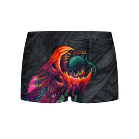 Мужские трусы 3D с принтом CS:GO - Hyper Beast Original в Новосибирске, 50% хлопок, 50% полиэстер | классическая посадка, на поясе мягкая тканевая резинка | Тематика изображения на принте: asiimov | beast | counter | counter strike | counterstrike | cs go | cs:go | csgo | global | hyper | hyperbeast | offensive | skin | strike | азимов | гоу | контер | контр | контра | контрстрайк | скин | страйк | сы пщ