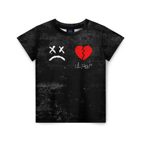 Детская футболка 3D с принтом Lil Peep RIP в Новосибирске, 100% гипоаллергенный полиэфир | прямой крой, круглый вырез горловины, длина до линии бедер, чуть спущенное плечо, ткань немного тянется | broken | dead | heart | lil | lil peep | lilpeep | music | peep | pump | rap | rapper | red | rip | густав | красное | лил | лил пип | лилпип | мертв | память | пип | разбитое | рип | рэп | рэпер | сердечко | сердце | умер | эмо