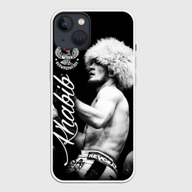 Чехол для iPhone 13 с принтом Хабиб Нурмагомедов в Новосибирске,  |  | khabib nurmagomedov | mma | the eagle | ufc | боец | бои без правил | борьба | микс файт | мма | орёл | самбо | хабиб | хабиб нурмагомедов