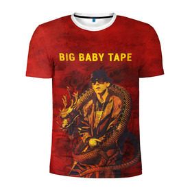 Мужская футболка 3D спортивная с принтом BIG BABY TAPE - Dragonborn в Новосибирске, 100% полиэстер с улучшенными характеристиками | приталенный силуэт, круглая горловина, широкие плечи, сужается к линии бедра | baby | bbt | big | dragonborn | dragons | fire | gimme | lost | rap | raper | tape | the | trap | взял | дракон | драконы | огонь | русский | рэп | рэппер | твою