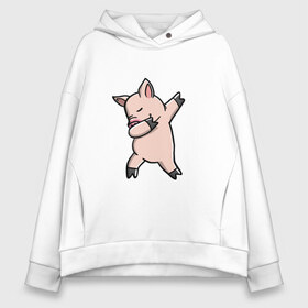 Женское худи Oversize хлопок с принтом DAB Pig в Новосибирске, френч-терри — 70% хлопок, 30% полиэстер. Мягкий теплый начес внутри —100% хлопок | боковые карманы, эластичные манжеты и нижняя кромка, капюшон на магнитной кнопке | 2019 | дед мороз | дом | елка | желание | животные | зима | кабан | милый | мороз | настроение | новый год | пеппа | подарок | позитив | поросенок | праздник | радость | рождество | салют | санта клаус