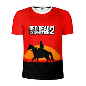 Мужская футболка 3D спортивная с принтом Red Dead Redemption 2 в Новосибирске, 100% полиэстер с улучшенными характеристиками | приталенный силуэт, круглая горловина, широкие плечи, сужается к линии бедра | rdr | rdr 2. | red dead redemption | red dead redemption 2