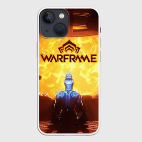 Чехол для iPhone 13 mini с принтом Warframe в Новосибирске,  |  | бумеранг | коса | мечь | нож | оружие | перчатки | пистолет | топор | шутер | экзоскелет