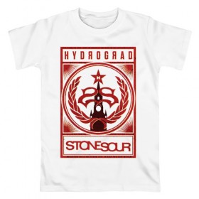 Мужская футболка хлопок с принтом Stone Sour - Hydrograd в Новосибирске, 100% хлопок | прямой крой, круглый вырез горловины, длина до линии бедер, слегка спущенное плечо. | corey taylor | fabuless | hydrograd | metal | rock | slipknot | song3 | stone sour | метал | рок