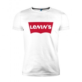 Мужская футболка премиум с принтом LENIN`S в Новосибирске, 92% хлопок, 8% лайкра | приталенный силуэт, круглый вырез ворота, длина до линии бедра, короткий рукав | бренд | коммунизм | комсомол | ленин | партия | революция