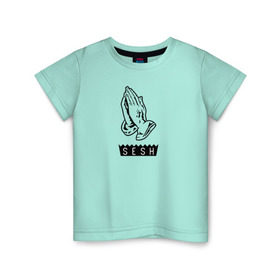 Детская футболка хлопок с принтом BONES SESH в Новосибирске, 100% хлопок | круглый вырез горловины, полуприлегающий силуэт, длина до линии бедер | Тематика изображения на принте: bones | cloudrap | dead | deadboy | logo | music | rap | sesh | боунс | клаудреп | кости | лого | музыка | реп