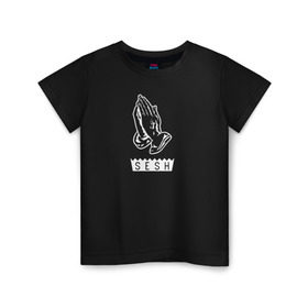 Детская футболка хлопок с принтом BONES SESH в Новосибирске, 100% хлопок | круглый вырез горловины, полуприлегающий силуэт, длина до линии бедер | bones | cloudrap | dead | deadboy | logo | music | rap | sesh | боунс | клаудреп | кости | лого | музыка | реп