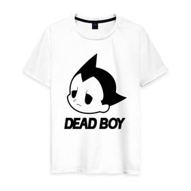 Мужская футболка хлопок с принтом DEAD BOY   BONES в Новосибирске, 100% хлопок | прямой крой, круглый вырез горловины, длина до линии бедер, слегка спущенное плечо. | bones | cloudrap | dead | deadboy | logo | music | rap | sesh | боунс | клаудреп | кости | лого | музыка | реп