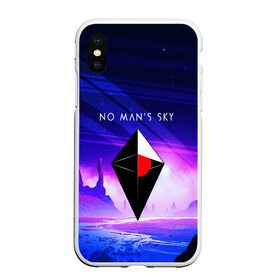 Чехол для iPhone XS Max матовый с принтом NO MANS SKY 2019 в Новосибирске, Силикон | Область печати: задняя сторона чехла, без боковых панелей | Тематика изображения на принте: game | hill | hills | mounatin | mounatins | nms | no mans sky | planet | rock | rocks | sky | snow | space | winter | игры | планеты