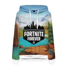 Женская толстовка 3D с принтом Fortnite Forever в Новосибирске, 100% полиэстер  | двухслойный капюшон со шнурком для регулировки, мягкие манжеты на рукавах и по низу толстовки, спереди карман-кенгуру с мягким внутренним слоем. | battle royale | fortnite | fortnite battle royale | futuresynth | game | outrun | retrowave | synth | synthwave | игры | ретровейв | синтвейв | фортнайт