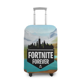 Чехол для чемодана 3D с принтом Fortnite Forever в Новосибирске, 86% полиэфир, 14% спандекс | двустороннее нанесение принта, прорези для ручек и колес | battle royale | fortnite | fortnite battle royale | futuresynth | game | outrun | retrowave | synth | synthwave | игры | ретровейв | синтвейв | фортнайт