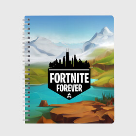 Тетрадь с принтом Fortnite Forever в Новосибирске, 100% бумага | 48 листов, плотность листов — 60 г/м2, плотность картонной обложки — 250 г/м2. Листы скреплены сбоку удобной пружинной спиралью. Уголки страниц и обложки скругленные. Цвет линий — светло-серый
 | battle royale | fortnite | fortnite battle royale | futuresynth | game | outrun | retrowave | synth | synthwave | игры | ретровейв | синтвейв | фортнайт