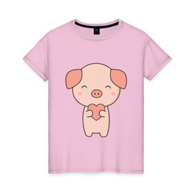 Женская футболка хлопок Милая свинка купить в Новосибирске