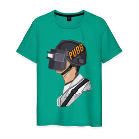 Мужская футболка хлопок с принтом PUBG minimal в Новосибирске, 100% хлопок | прямой крой, круглый вырез горловины, длина до линии бедер, слегка спущенное плечо. | fortnite | gaming | minimal | pubg | pubgfunny | pubgmeme | pubgmemes | pubgmobile | pubgxbox | минимализм | пубг