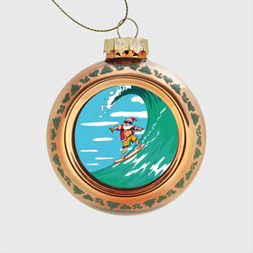 Стеклянный ёлочный шар с принтом Cool Santa в Новосибирске, Стекло | Диаметр: 80 мм | cool | creative | design | holiday | merry christmas | new year | sea | summer | surfing | wave | волна | дизайн | канары | креатив | круто | лето | море | новый год | рождество | сёрфинг