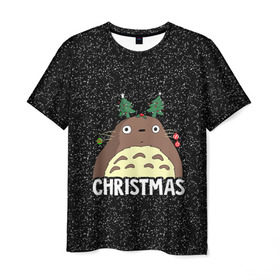 Мужская футболка 3D с принтом Totoro Christmas в Новосибирске, 100% полиэфир | прямой крой, круглый вырез горловины, длина до линии бедер | anime | christmas | moon | myneighbortotoro | night | totoro | xmas | аниме | канта | кодомо | котобус | кусакабэ | мэй | рождество | сусуватари | тацуо | тоторо | хаяомиядзаки | ясуко