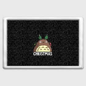 Магнит 45*70 с принтом Totoro Christmas в Новосибирске, Пластик | Размер: 78*52 мм; Размер печати: 70*45 | Тематика изображения на принте: anime | christmas | moon | myneighbortotoro | night | totoro | xmas | аниме | канта | кодомо | котобус | кусакабэ | мэй | рождество | сусуватари | тацуо | тоторо | хаяомиядзаки | ясуко