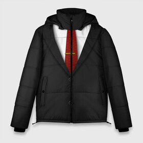 Мужская зимняя куртка 3D с принтом Костюм 47 в Новосибирске, верх — 100% полиэстер; подкладка — 100% полиэстер; утеплитель — 100% полиэстер | длина ниже бедра, свободный силуэт Оверсайз. Есть воротник-стойка, отстегивающийся капюшон и ветрозащитная планка. 

Боковые карманы с листочкой на кнопках и внутренний карман на молнии. | agent47 | game | killer | агент47 | бесшумный