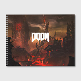 Альбом для рисования с принтом DOOM в Новосибирске, 100% бумага
 | матовая бумага, плотность 200 мг. | demon | devil | doom | doom vfr | evil | game | mars | red | демон | дум | игры | космос | красная планета | марс | пришельцы