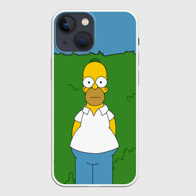 Чехол для iPhone 13 mini с принтом Гомер Симпсон в кустах в Новосибирске,  |  | 2019 | 2х2 | simpsons | барт | гомер | для мамы | для сына | интересный | кусты | мардж | мультики | мультфильмы | мэгги | новый год | подарок | симпсон | симпсоны | текстура | уникальный