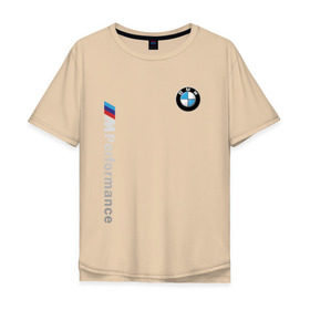 Мужская футболка хлопок Oversize с принтом BMW M PERFORMANCE в Новосибирске, 100% хлопок | свободный крой, круглый ворот, “спинка” длиннее передней части | auto | bmw | bmw performance | motorsport | sport | авто | автомобиль | автомобильные | бмв | бренд | марка | машины | моторспорт | спорт