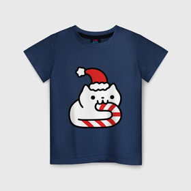 Детская футболка хлопок с принтом Kitty Candy в Новосибирске, 100% хлопок | круглый вырез горловины, полуприлегающий силуэт, длина до линии бедер | 2019 | дед мороз | дом | елка | желание | животные | зима | кабан | милый | мороз | настроение | новый год | пеппа | подарок | позитив | поросенок | праздник | радость | рождество | санта клаус | свинка