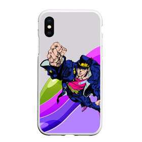 Чехол для iPhone XS Max матовый с принтом Jojo Jotaro в Новосибирске, Силикон | Область печати: задняя сторона чехла, без боковых панелей | adventure | anime | bizzare | jo jo | jojo | logo | manga | аниме | араки | ахегао | джо | джо джо | джоджо | жижа | жожа | жожо | йойо | лого | манга | мульт | мультфильм | отаку | сериал | символ | хирохико | юри | яой