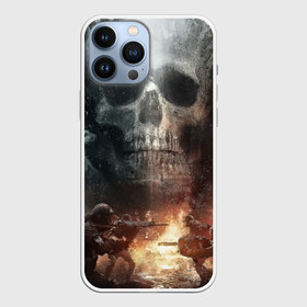 Чехол для iPhone 13 Pro Max с принтом Battlefield Череп в Новосибирске,  |  | Тематика изображения на принте: battlefield | ак 47 | батла | баттл | война | огонь | омон | оружие | перестрелка | стрелялка | череп