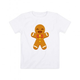 Детская футболка хлопок с принтом Печенька в Новосибирске, 100% хлопок | круглый вырез горловины, полуприлегающий силуэт, длина до линии бедер | 
