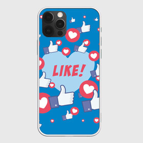 Чехол для iPhone 12 Pro Max с принтом Лайки и сердечки в Новосибирске, Силикон |  | Тематика изображения на принте: facebook | like | love | абстракция | класс | лайки | палецвверх | сердечки | фейсбук
