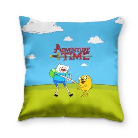 Подушка 3D с принтом Adventure Time в Новосибирске, наволочка – 100% полиэстер, наполнитель – холлофайбер (легкий наполнитель, не вызывает аллергию). | состоит из подушки и наволочки. Наволочка на молнии, легко снимается для стирки | Тематика изображения на принте: 