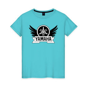 Женская футболка хлопок с принтом Yamaha v-max в Новосибирске, 100% хлопок | прямой крой, круглый вырез горловины, длина до линии бедер, слегка спущенное плечо | v max | yamaha | мотоспорт | мотоцикл | чоппер | ямаха