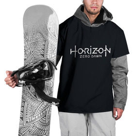 Накидка на куртку 3D с принтом HORIZON ZERO DAWN в Новосибирске, 100% полиэстер |  | aloy | game | horizon zero dawn | hunter | machine | mecha | robot | snow | spear | the frozen wilds | weapon | игры | постапокалипсис | роботы | фентези | элой